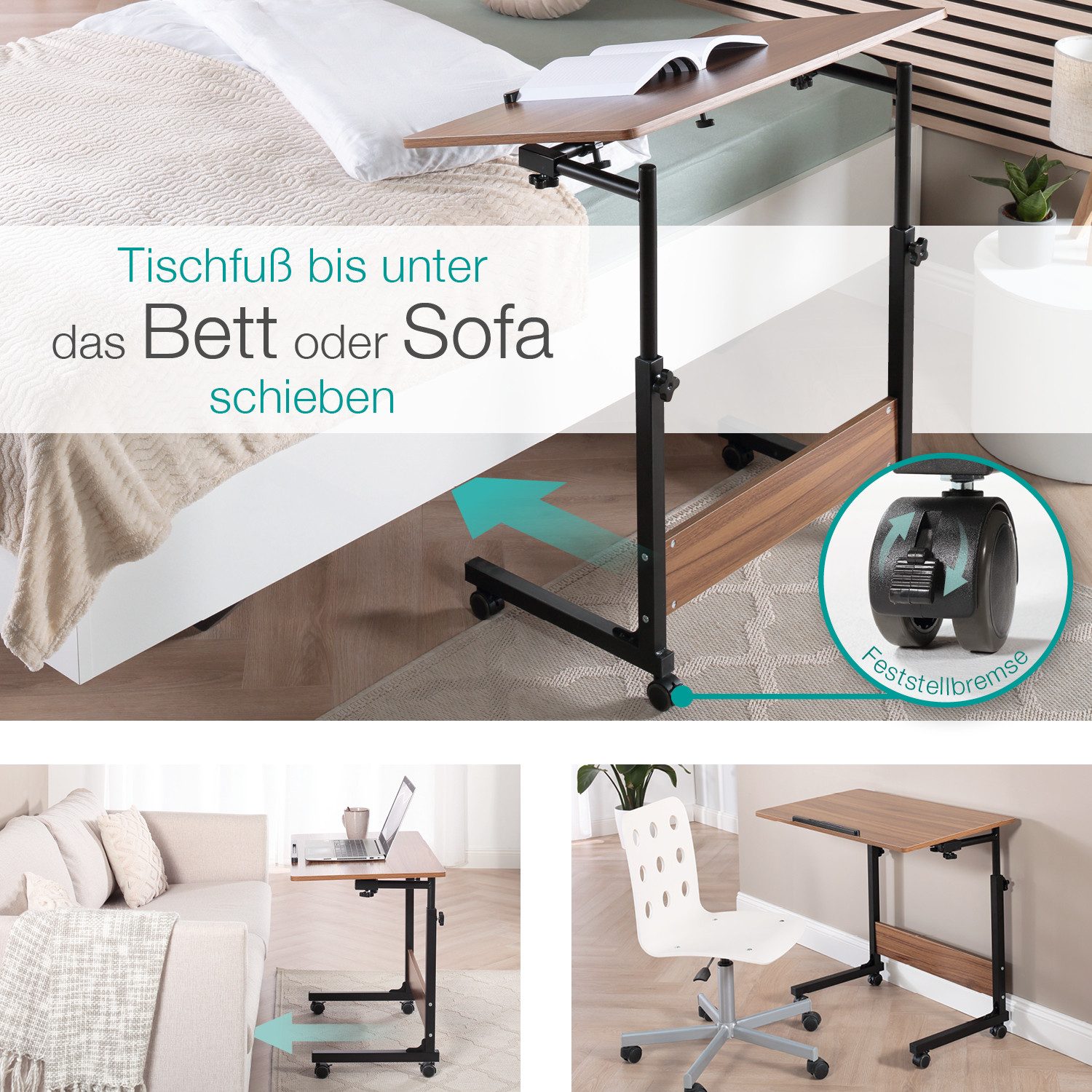 ELONEO Beistelltisch Holz & weiß, mit günstig online kaufen