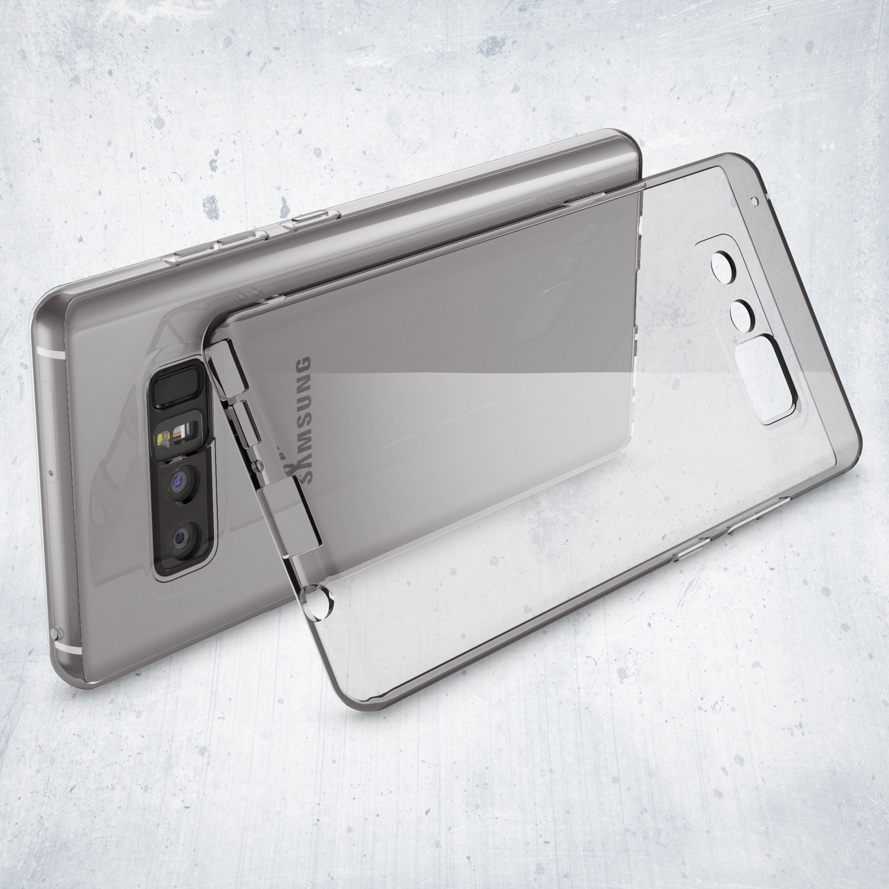 Nalia Smartphone-Hülle Samsung Galaxy Note 8 16 cm (6,3 Zoll), Transparente Silikon Hülle / Durchsichtige Schutzhülle / Soft Cover