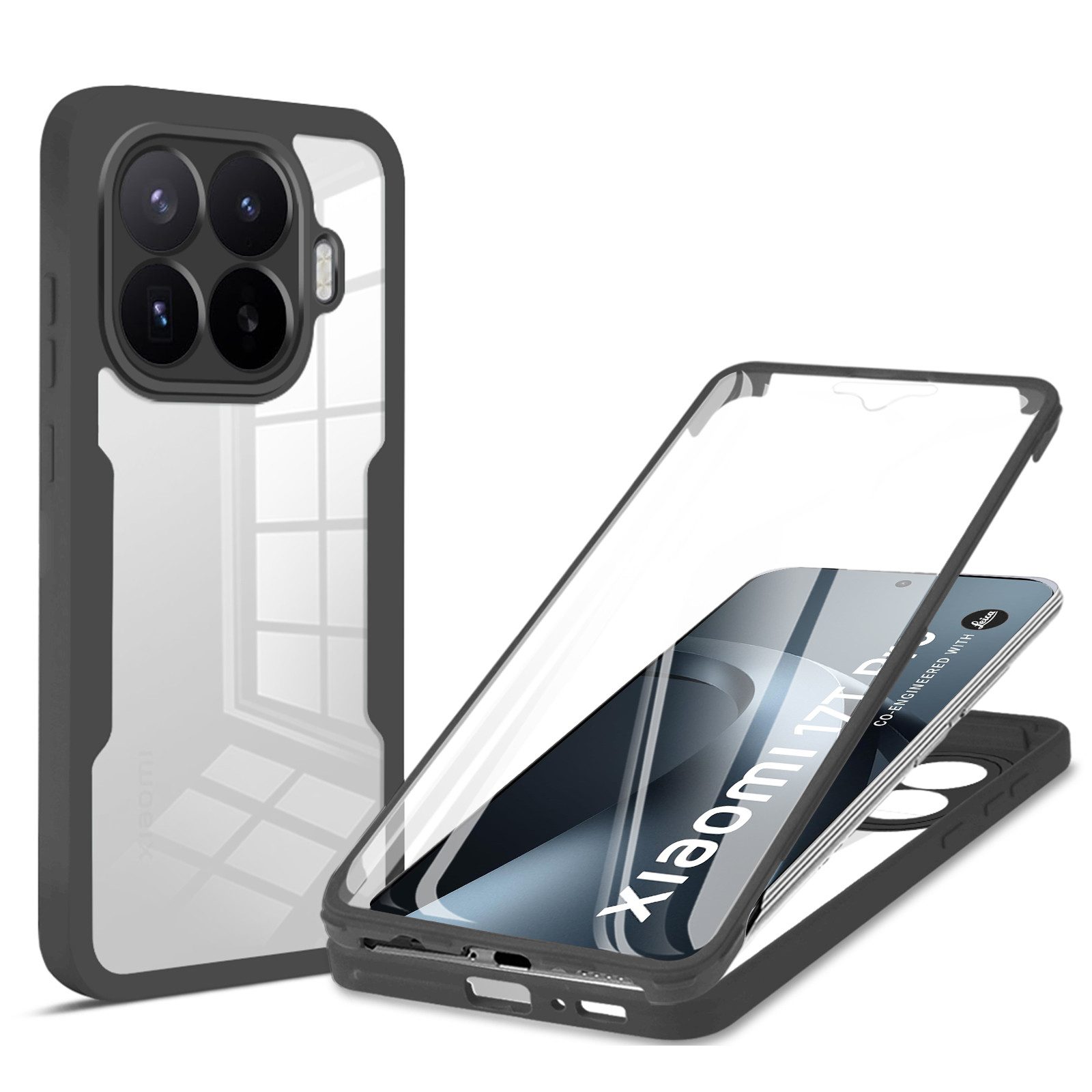 betterfon Handyhülle für Xiaomi 17T Pro - 360° Hülle mit Integriertem Displayschutz, Vollschutz Case mit integriertem Displayschutz und klarer Sicht