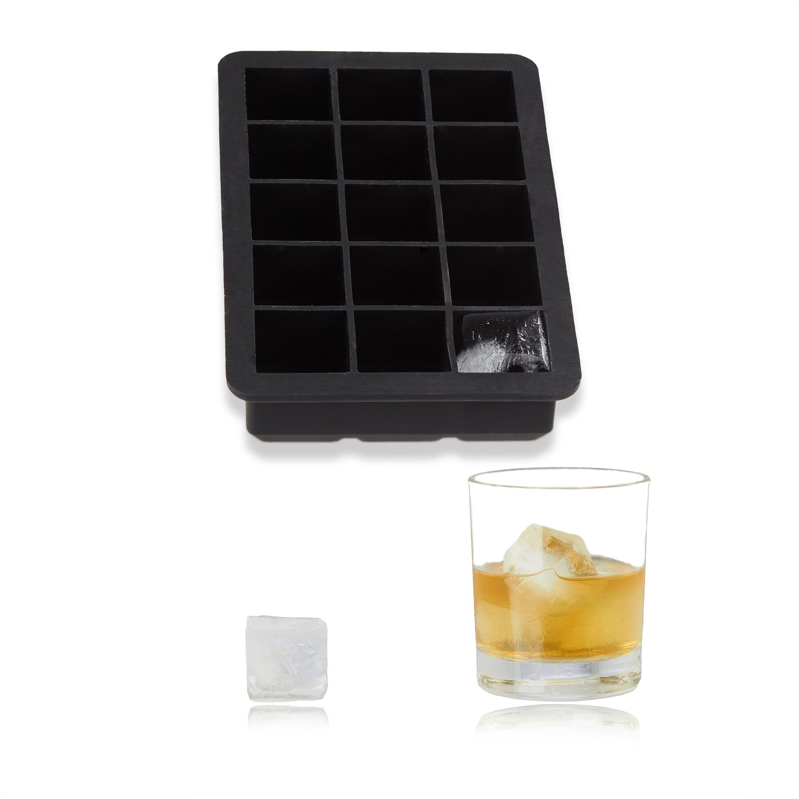 relaxdays Eiswürfelform Silikon 2,5 cm, (15-tlg)