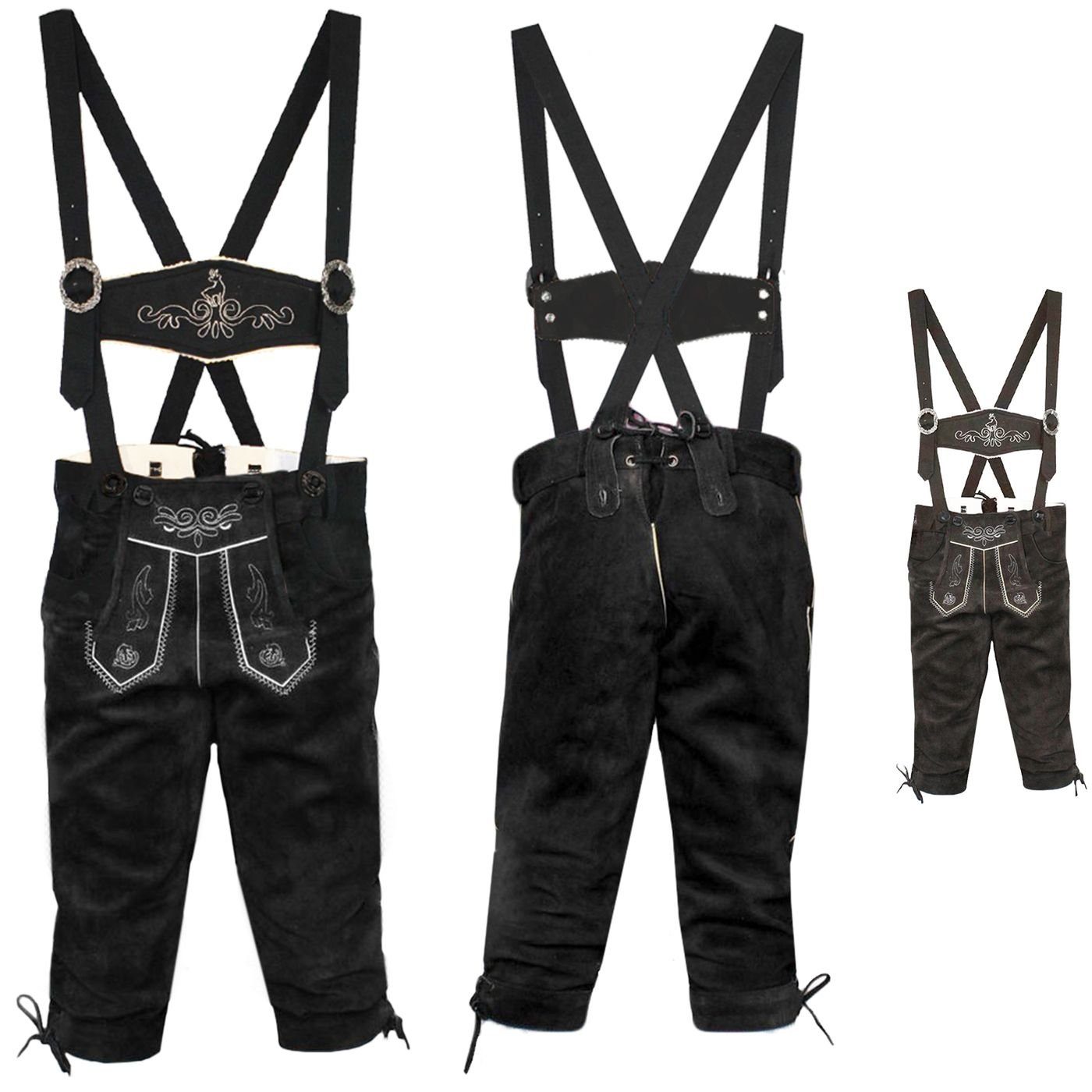 German Wear Trachtenlederhose GW900 Kinder Trachten lederhose mit Брюкиträgern