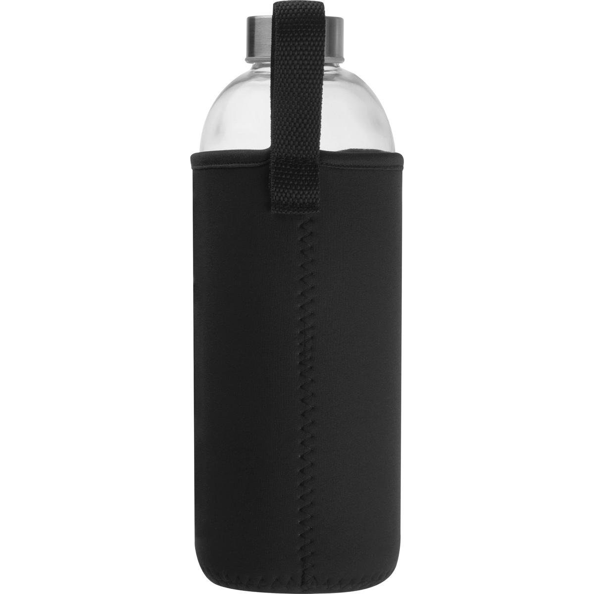 Macma Trinkflasche Trinkflasche aus Glas mit Neoprensleeve / 1000ml / Neoprenfarbe: schwa