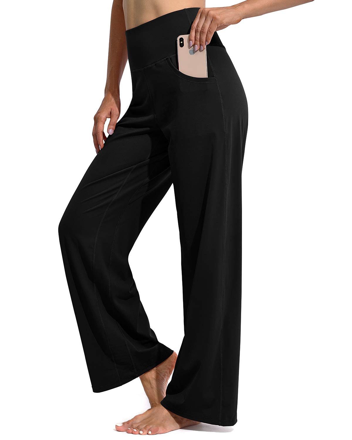 PROMOVER Yogahose Weite Yogahose für Damen mit Taschen, dehnbar und locker