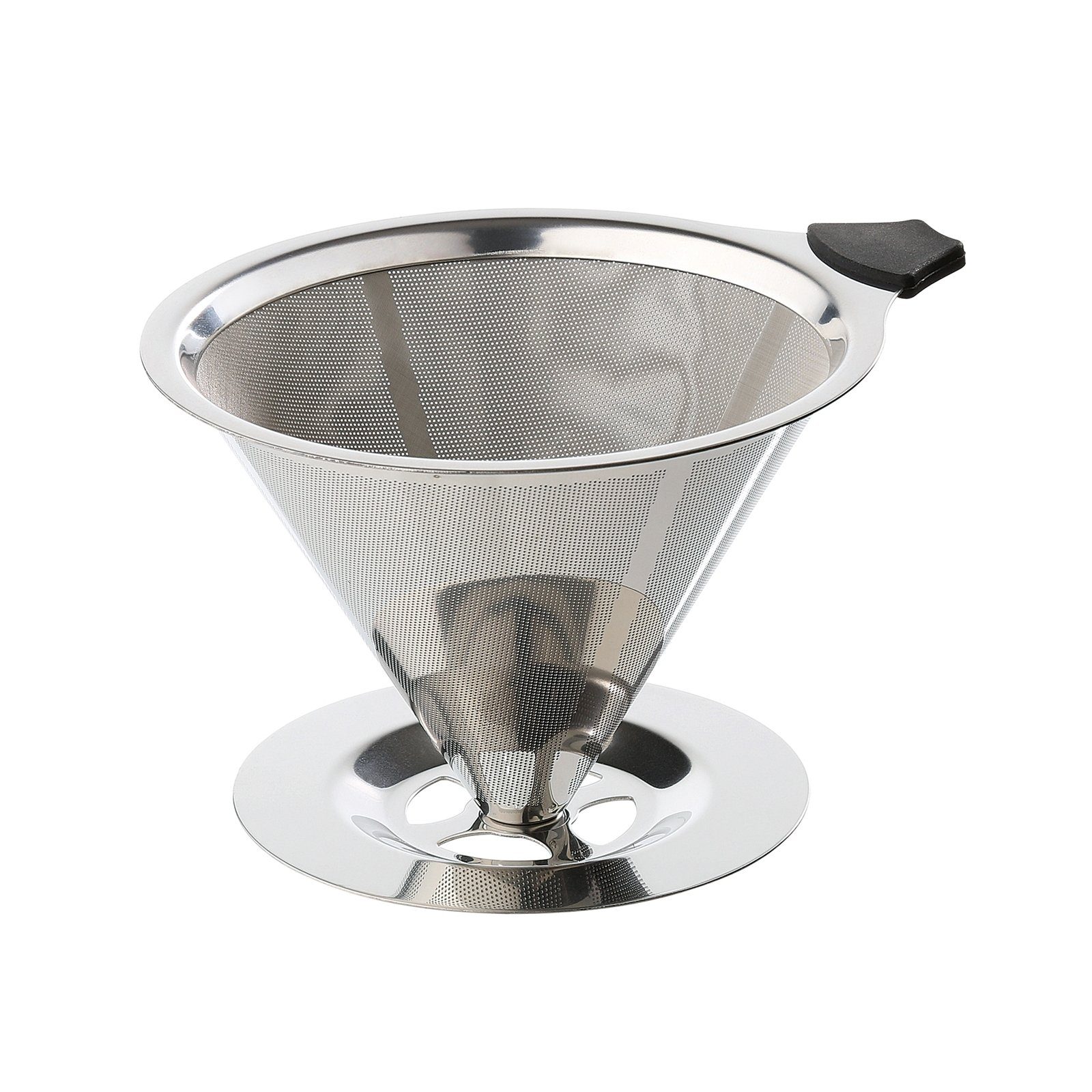 Cilio Handfilter Kaffee-Dauerfilter mit Standfuß Edelstahl, Edelstahl