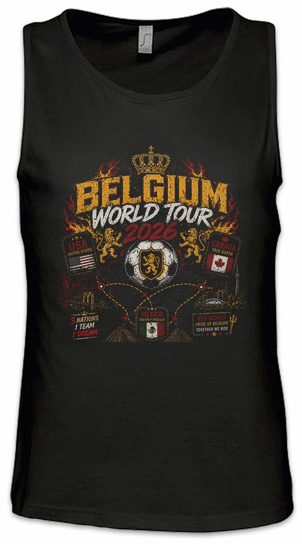 Tanktop Team Belgium 1 Ärmelloses T-Shirt Belgien Belgique Belgie Brüssel