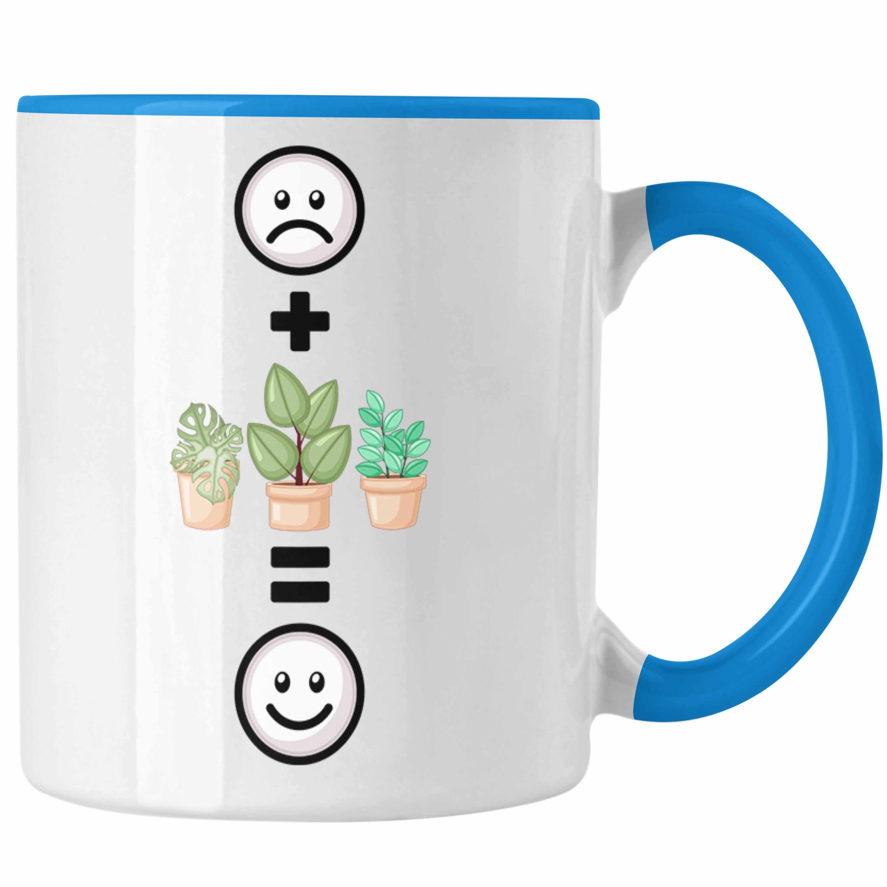 Trendation Tasse Pflanzen Tasse Geschenk Pflanzen-Liebhaber Daumen Blau Grüner für Geburtsta