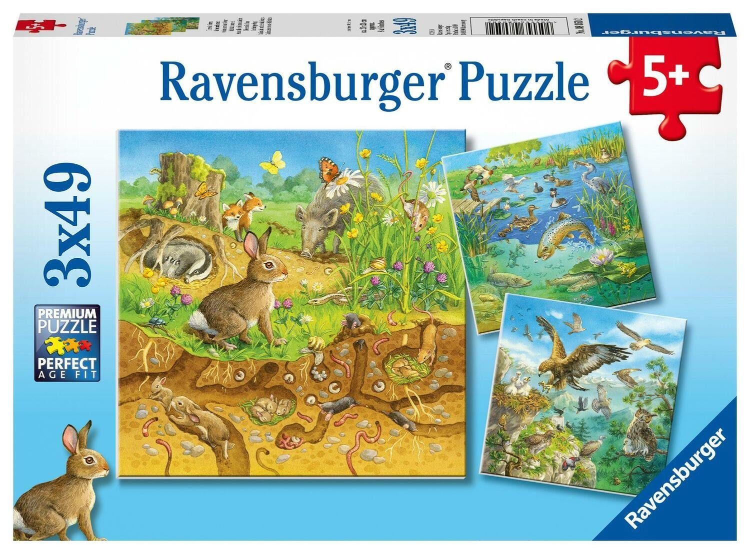 Ravensburger Puzzle Tiere in ihren Lebensräumen - Puzzle mit 49 Teilen, 49 Puzzleteile