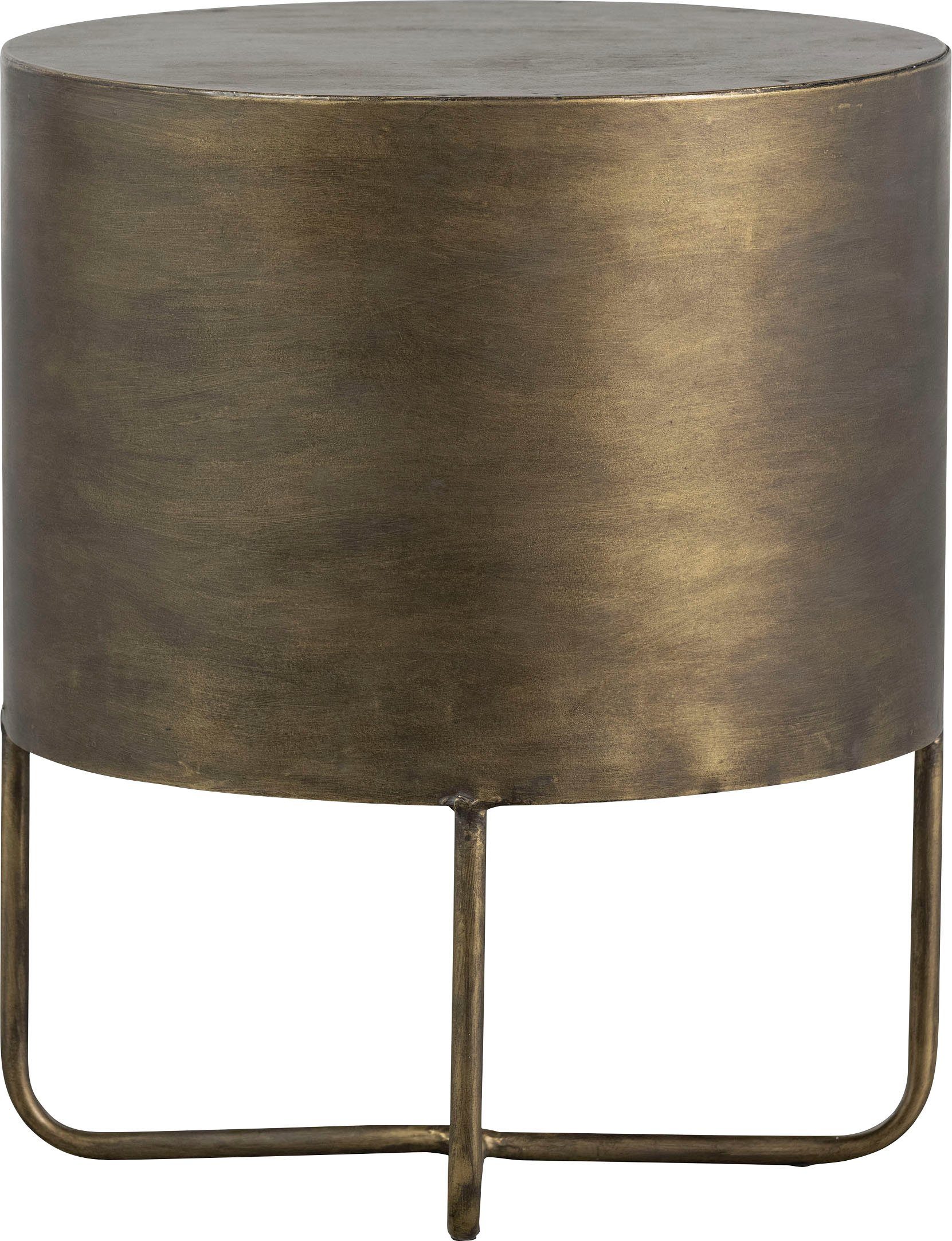 WOOOD Beistelltisch Glossy, Beschichtung aus antikem Messing, H 48 cm x B 38 cm