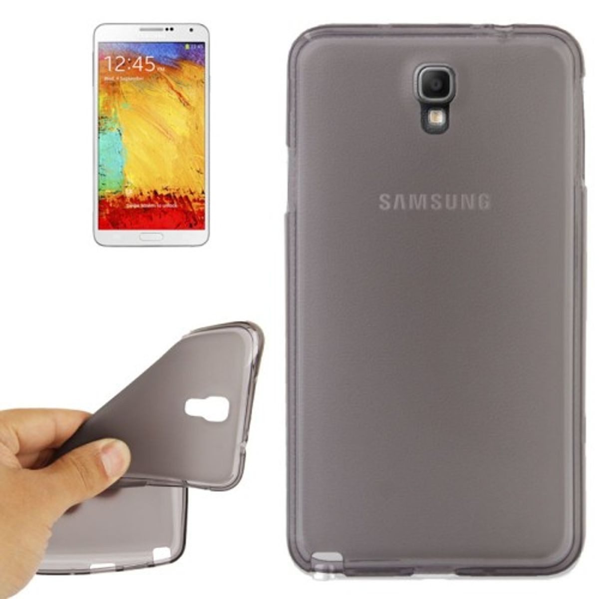König Design Handyhülle Samsung Galaxy Note 3 Neo, Samsung Galaxy Note 3 Neo Handyhülle Backcover Grau