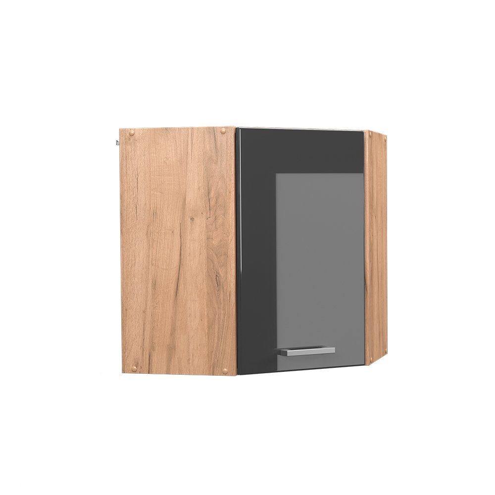 Vicco Eckhängeschrank R-Line, Anthrazit Hochglanz/Goldkraft Eiche, günstig online kaufen