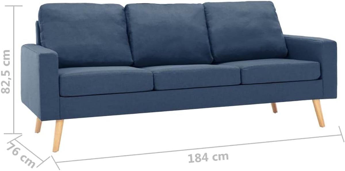 Stoff weicher Big-Sofa DOTMALL 2-teilige Blauer, Sofagarnitur, Stoff.