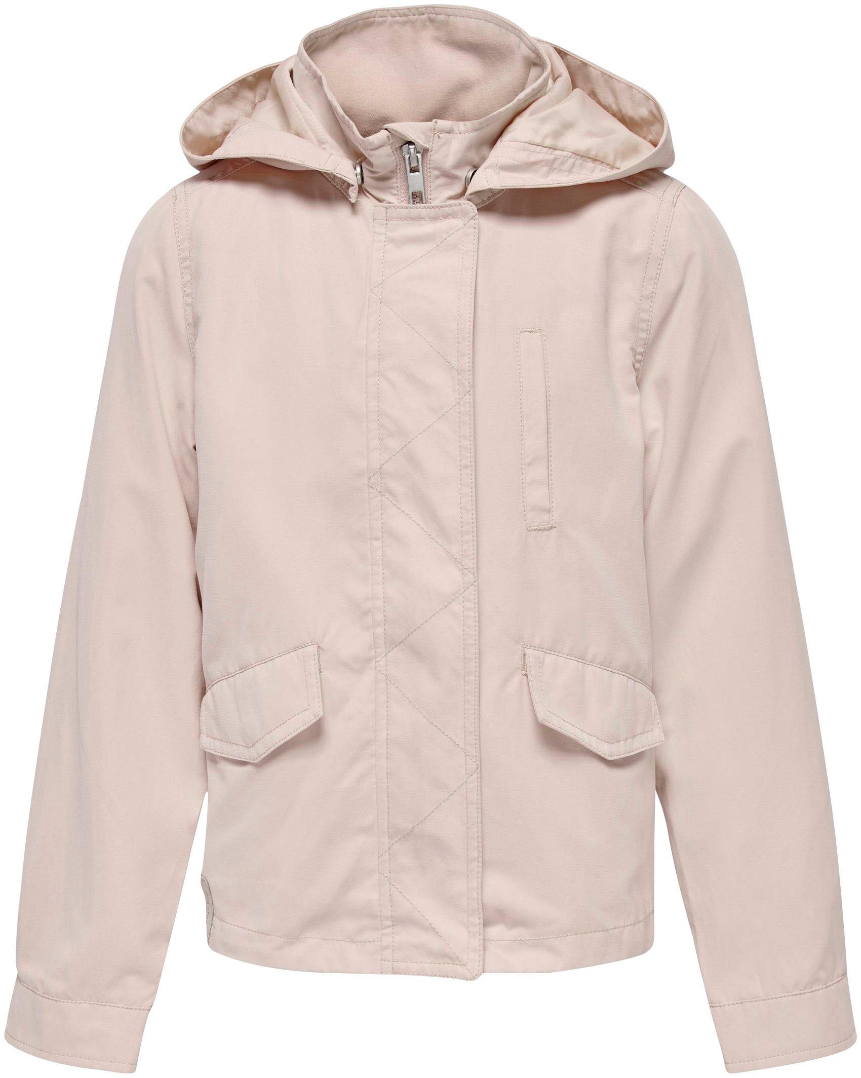 schön KIDS ONLY Kurzjacke KOGSKYLAR SPRING JACKET HOOD Smoke OTW CP Rose