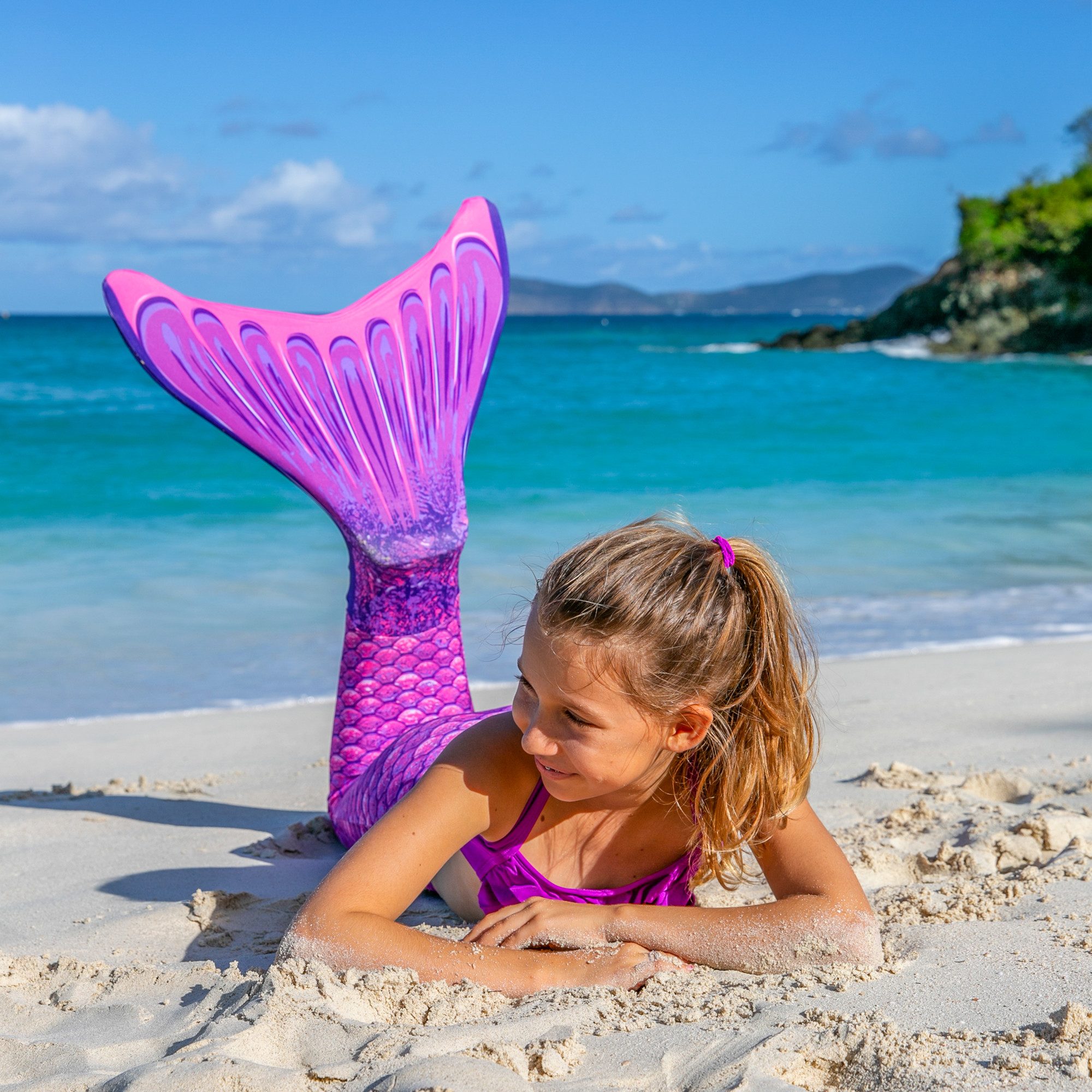 Monoflosse Fin Fun Einsteiger-Textil OHNE Monoflosse Kindergrößen - Lila
