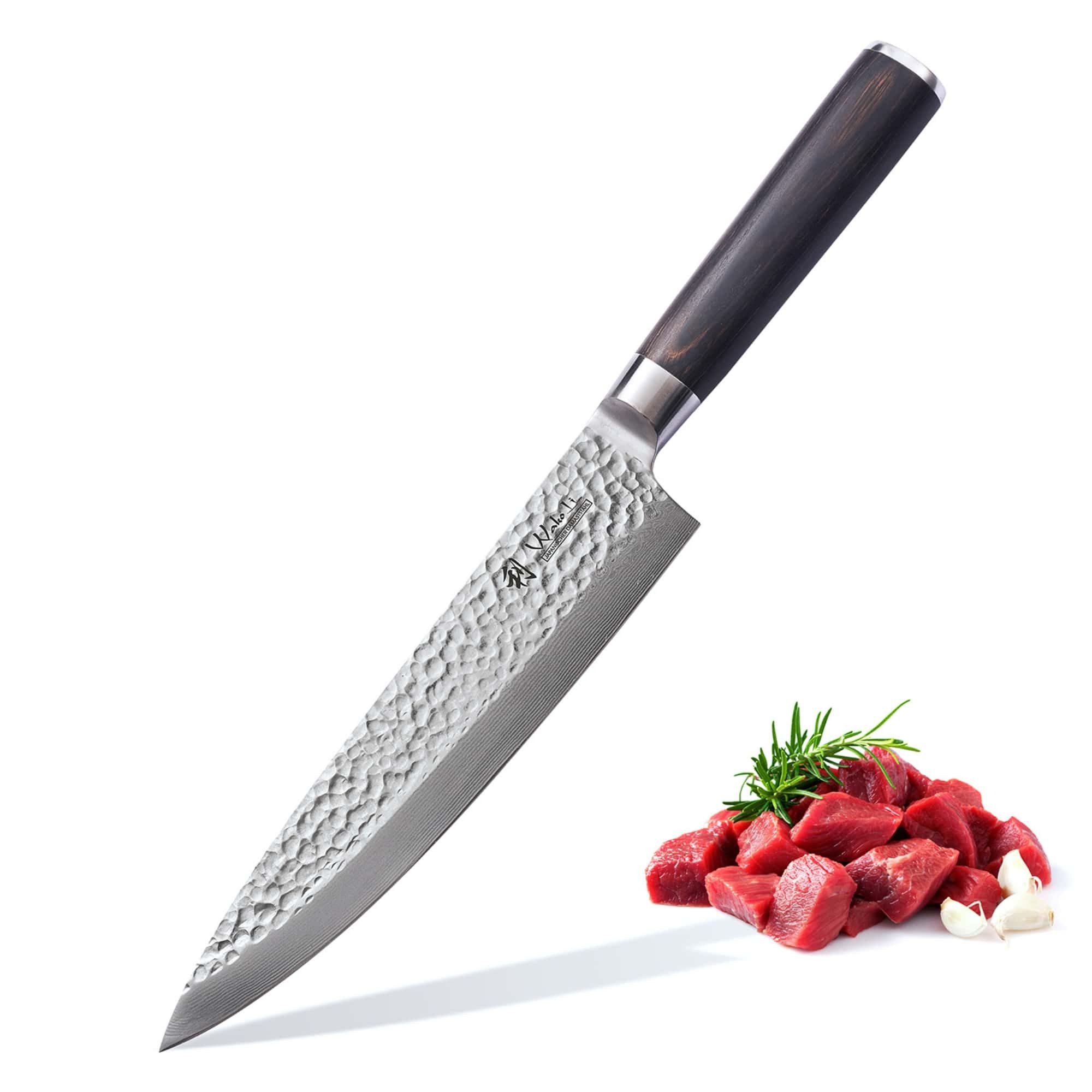 Wakoli Damastmesser Pakka Damast Chefmesser I Kochmesser Küchenmesser I 20cm Klinge, aus 67 Lagen Damaststahl mit Kupfereinlage, VG-10 Stahlkern