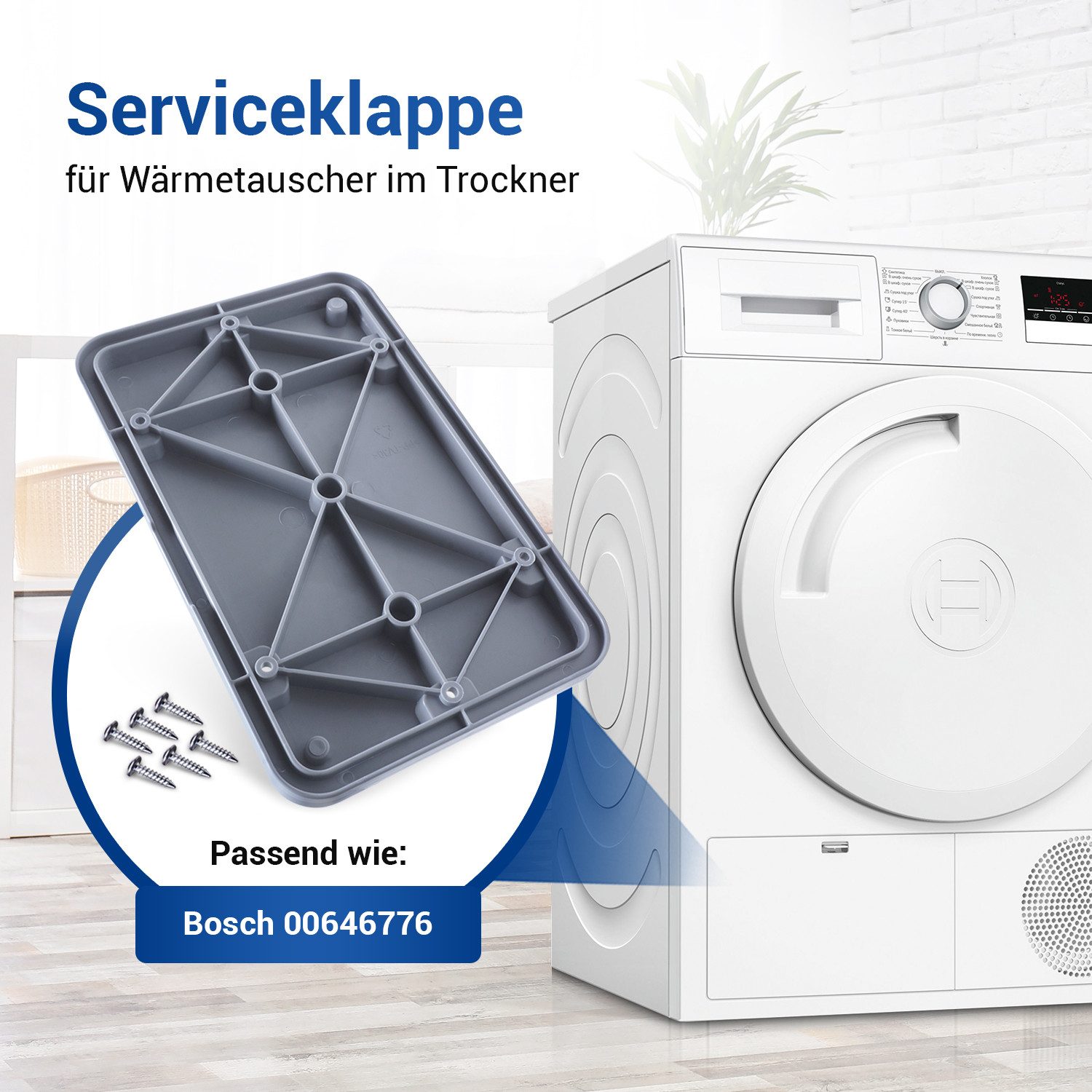 VIOKS Revisionsklappe Gehäuseklappe Ersatz für Bosch 00646776, für Wärmetauscher in Trockner – Bild 3 von 5