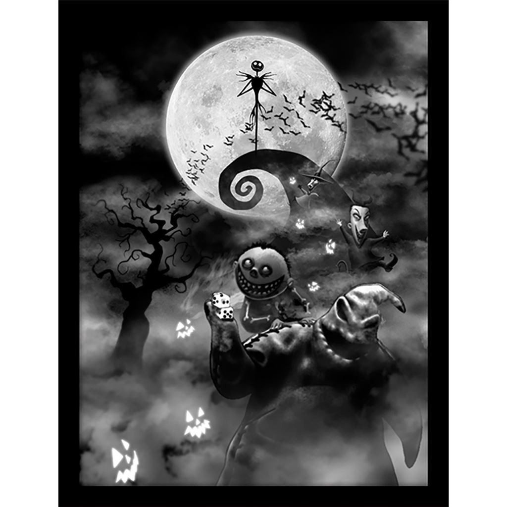 The Nightmare Before Christmas Bild mit Rahmen Oogie Boogie Trouble, Gerahmtes Bild Kunstdruck