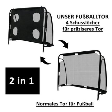 KAHOO Fußballtor Faltbarer Pop-Up Tor mit Torwand, 180x60x120cm, mit 4 Loch