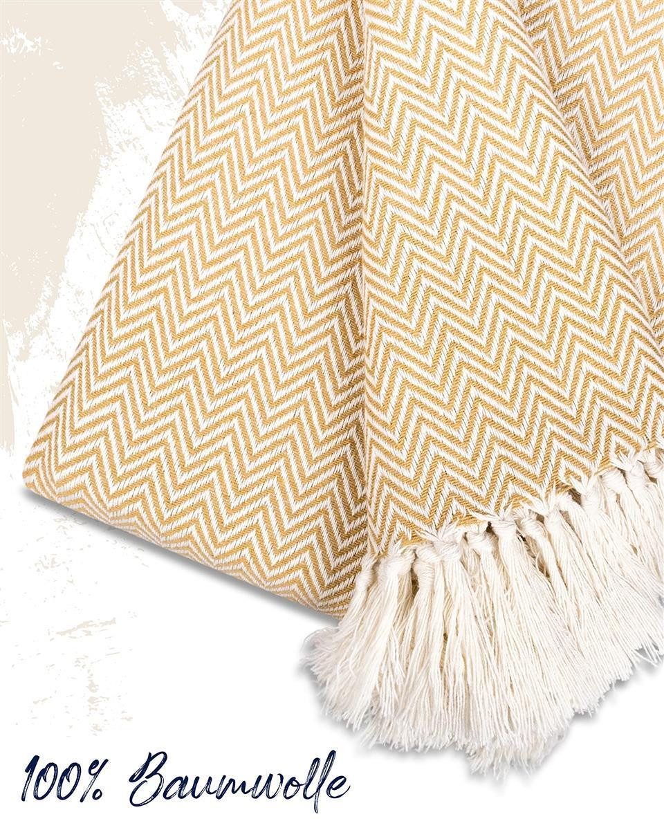 Gräfenstayn Tagesdecke Gräfenstayn Tagesdecke Baumwolle mit Fransen 150x200 günstig online kaufen