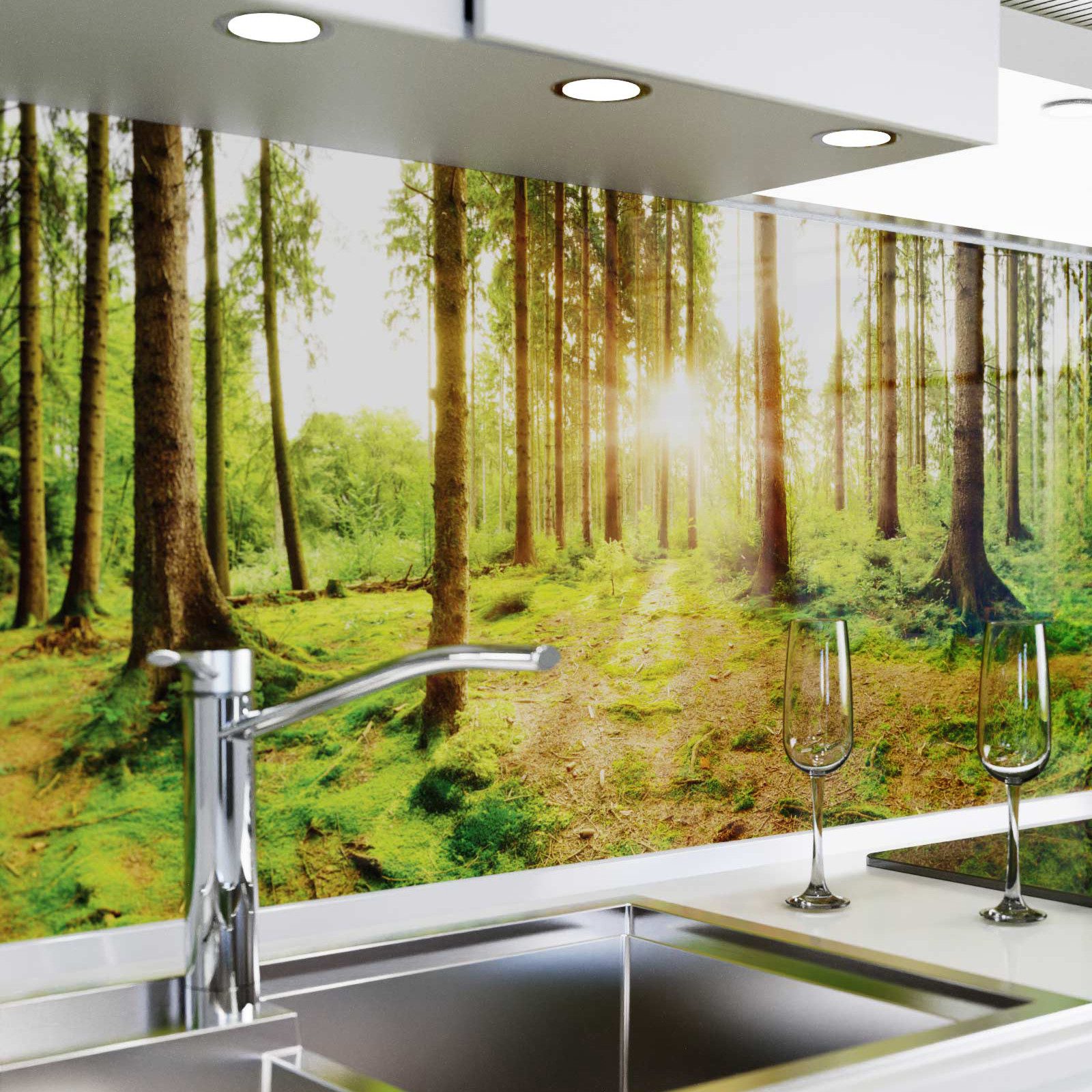 danario Küchenrückwand Folie selbstklebend - Matt - Spritzschutz Küche - versteift & robust