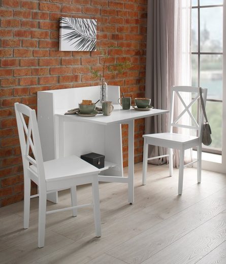 Home affaire Klapptisch »Dinant«, im Landhaus-Stil gehalten, platzsparend, einklappbar, Breite 84 cm