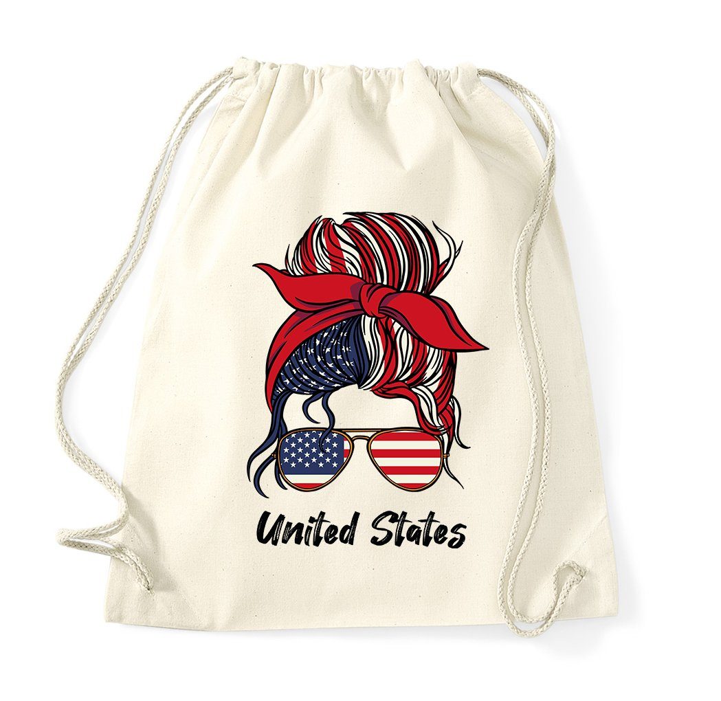 Youth Designz Turnbeutel "United States" Baumwoll Tasche Turnbeutel, mit modischem Print