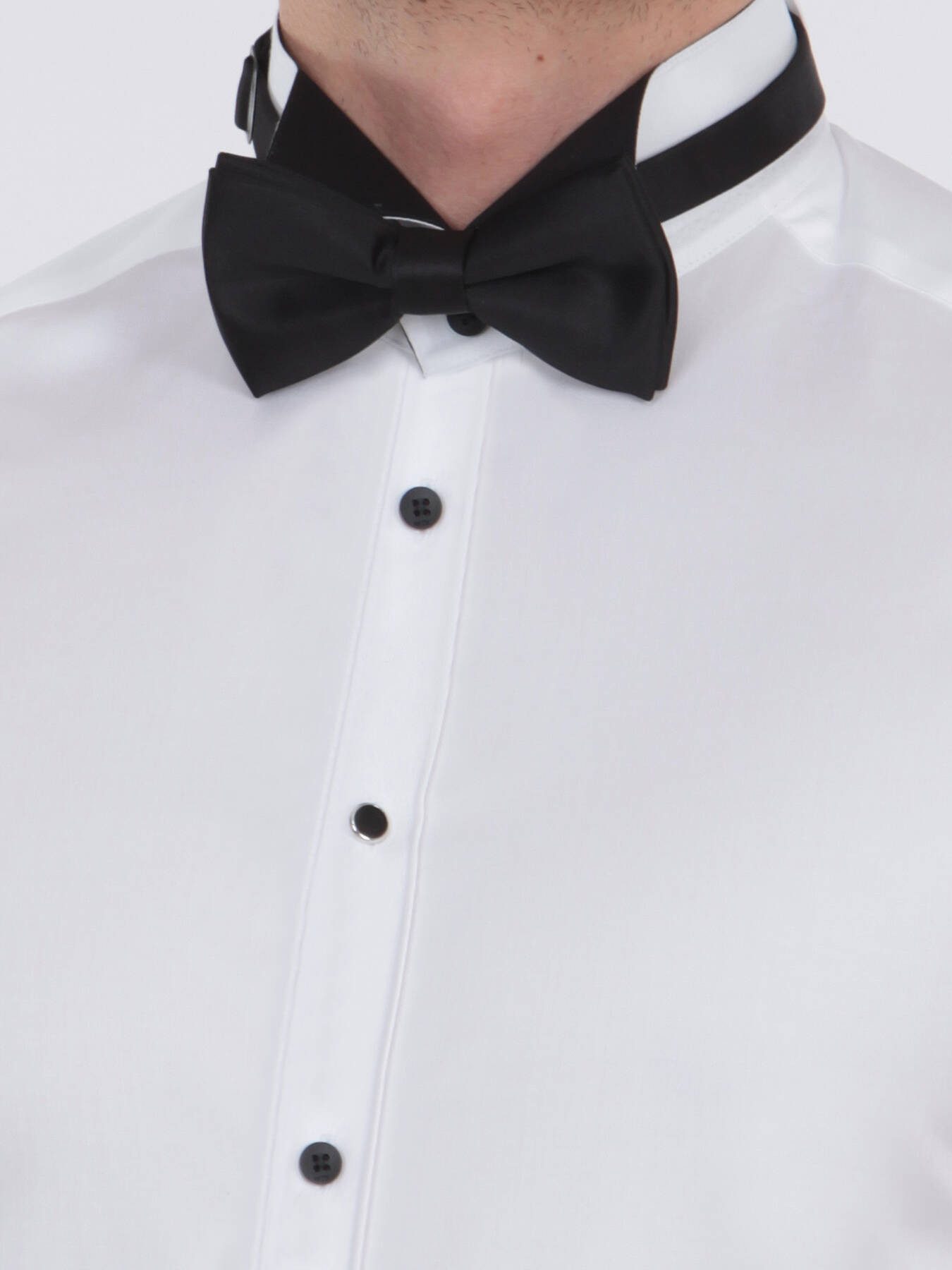 KİP Hemdbluse Gerade geschnittenes, schmal geschnittenes Smokinghemd mit Pferdekrage