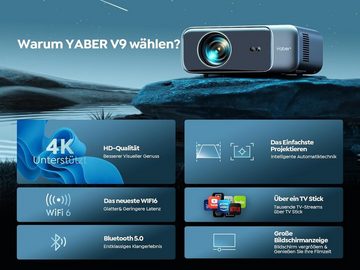 Yaber Autofokus/Trapezkorrektur Full HD 1080P Heimkino Portabler Projektor (20000 lm, 18000:1, 3840 x 2160 px, mit Tasche, Kompatibel mit Smartphone/TV Stick/PS5)