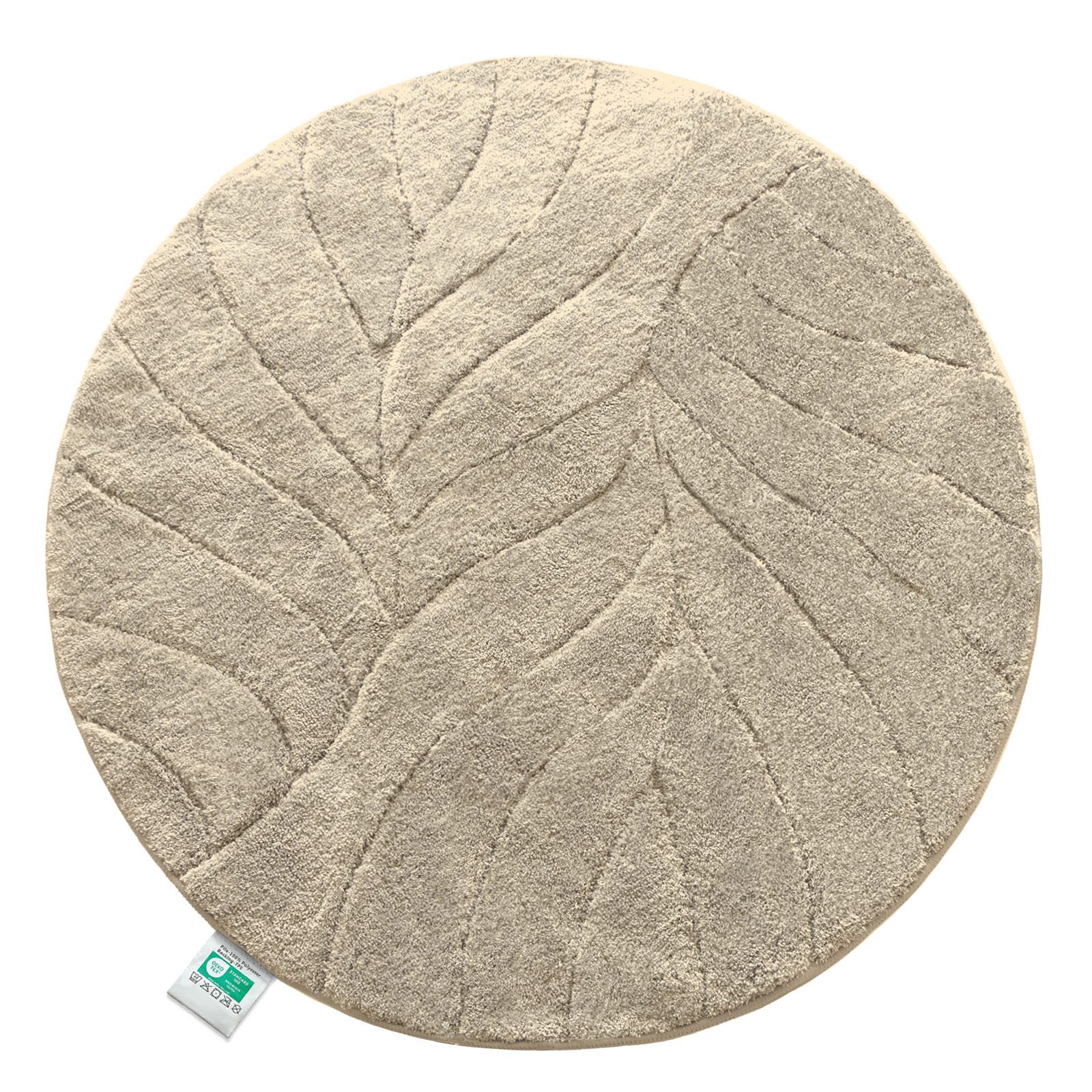 Floordirekt Badematte Maris, ausfranssicher, verschiedene Farben, aus weicher Mikrofaser, Höhe 15 mm, rutschhemmend beschichtet, fusselfrei, Polyester, Rund, 120cm Durchmesser, für Fußbodenheizung geeignet