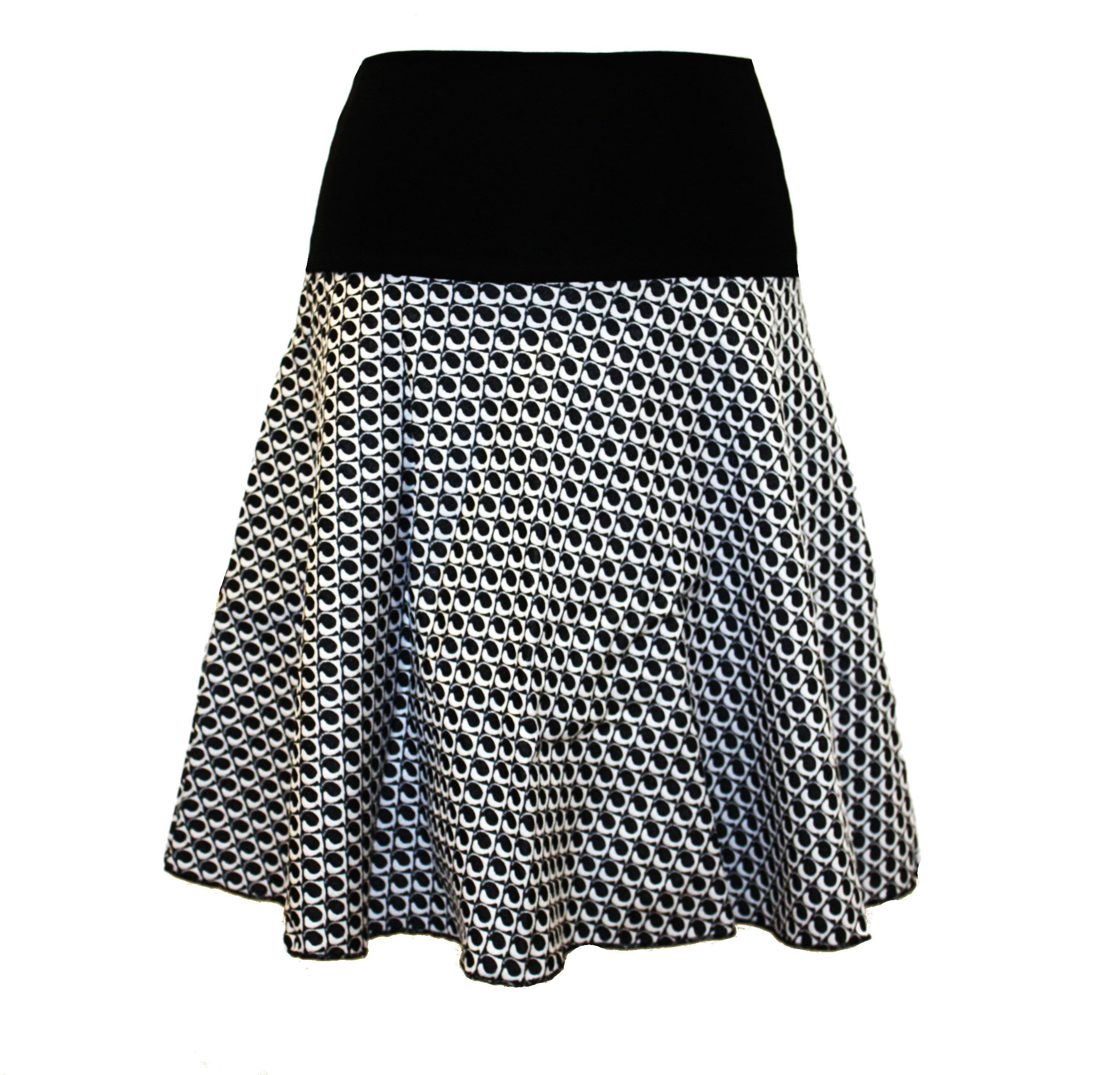 dunkle design A-Linien-Rock Bengalin Stretch 57cm günstig online kaufen