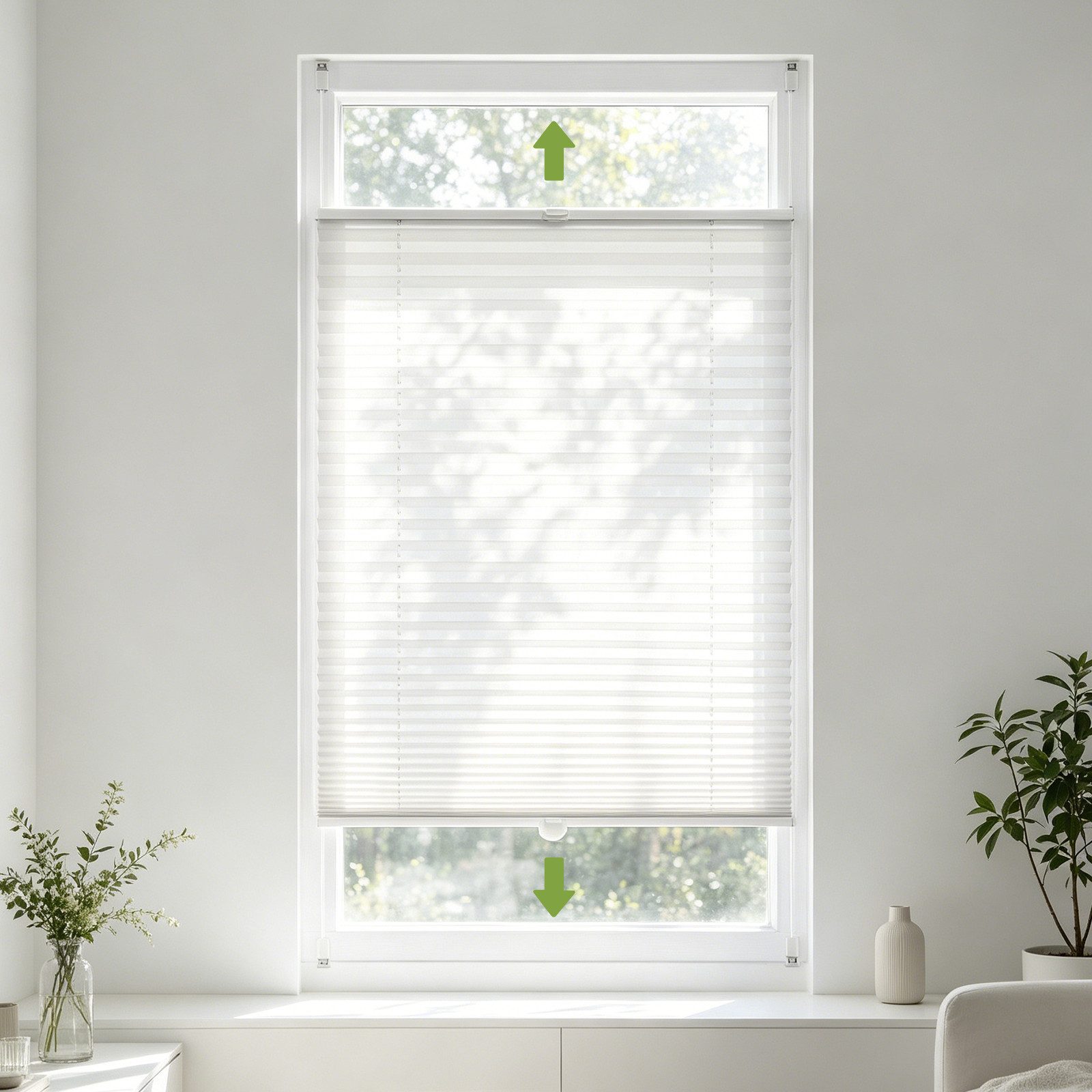 Salcar Plissee Plissee ohne Bohren Klemmfix Rollo verspannt für Fenster Lichtschutz, blickdicht mit Klemmträger im Fixmaß für Fenster und Türen