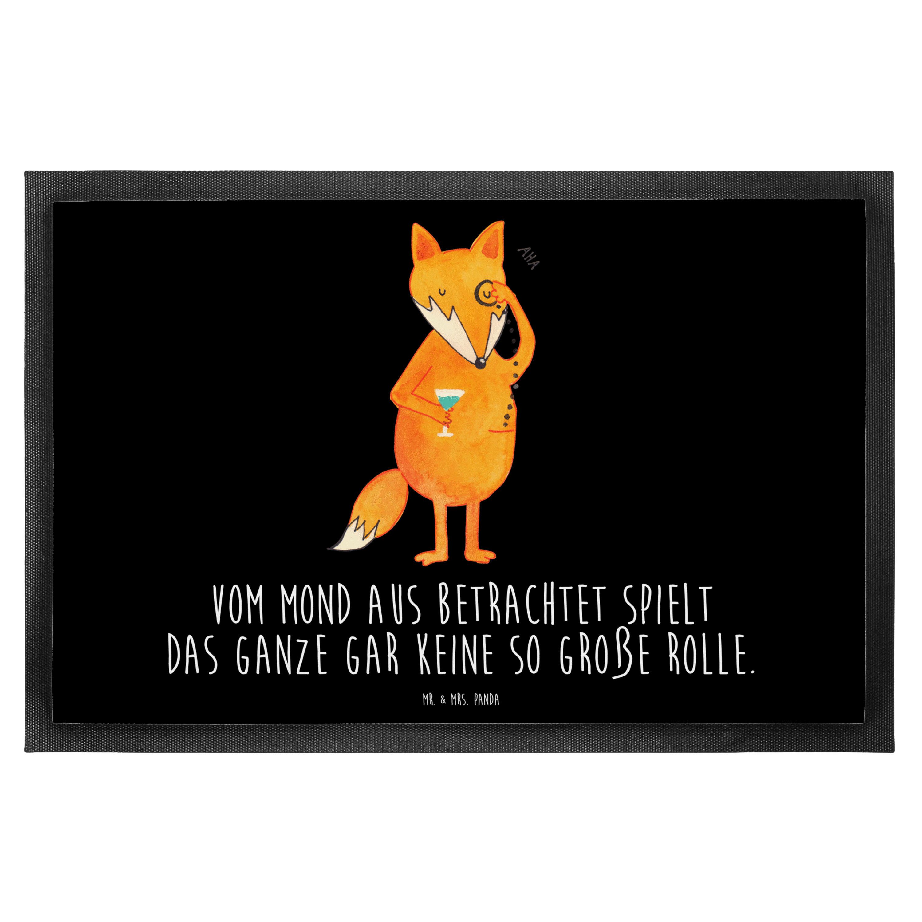 Mr. & Mrs. Panda Fußmatte Fuchs Lord, Eingangsteppich 40 x 60 cm, Schwarz, Schmutzmatte, Cockta, Höhe: 40 mm