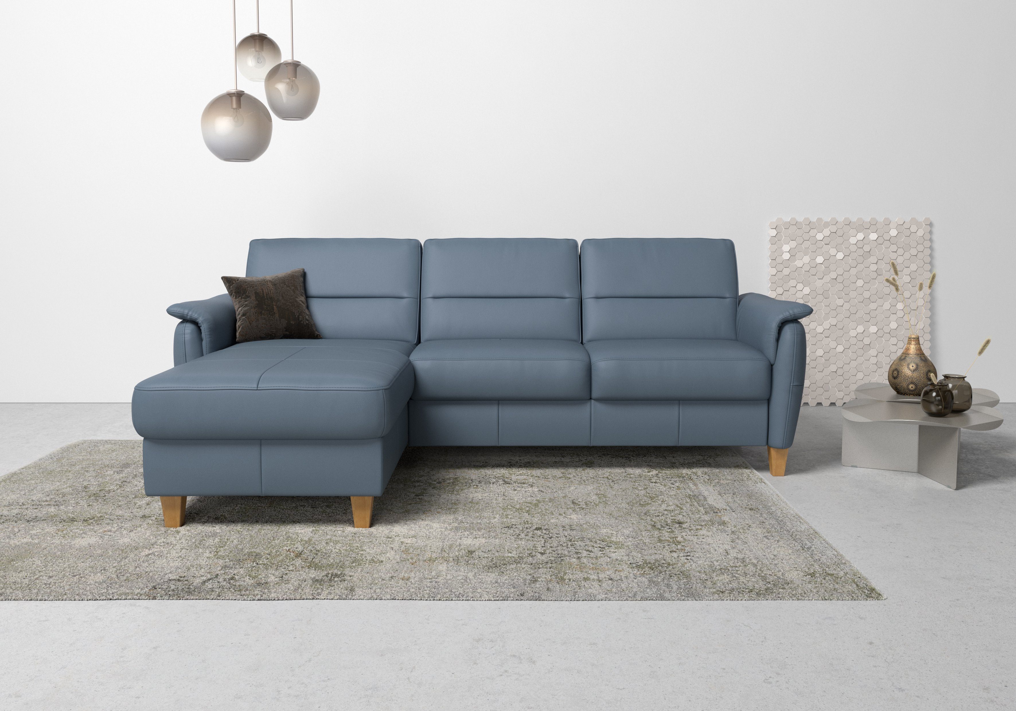 Home affaire Ecksofa "Palmera L-Form, B: 244 cm" optional Bettfunktion & Be günstig online kaufen