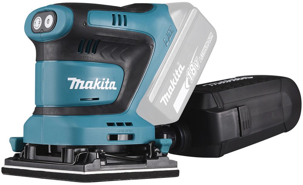 Makita Akku-Schwingschleifer DBO480Z, 14000 U/min, LXT 18V • 112x102 mm • 14.000 min-1, ohne Akku und Ladegerät – Bild 4 von 5