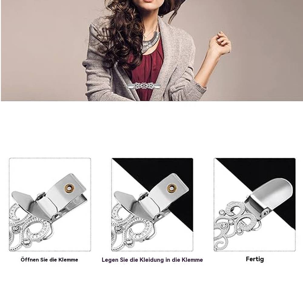 Blusmart Anstecknadel Vintage Kragen Schal Pin (Strickjacke Kragen Kleider Clips, 3-tlg., Brosche Clips Hemd Clips), Für Frauen Mädchen Shirt – Bild 2 von 5