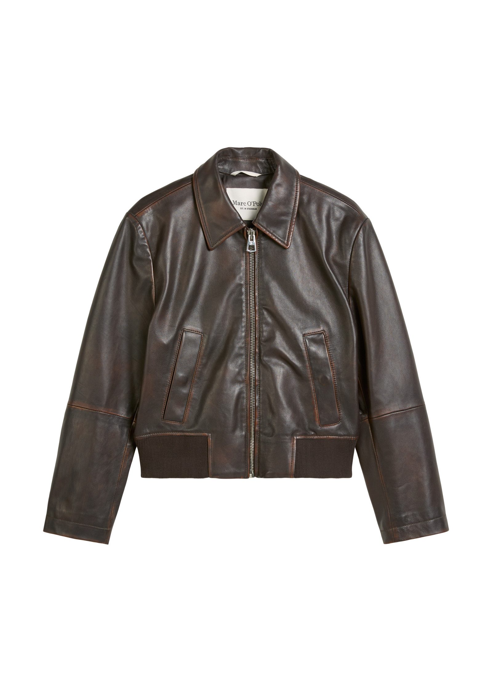 Lederjacke aus softem Lammleder in Vintage-Optik