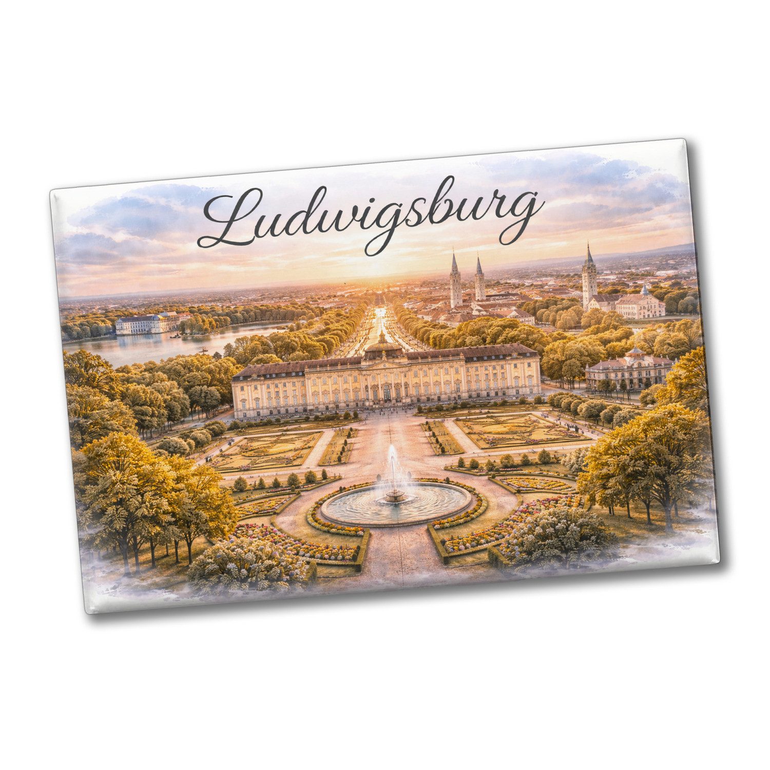 speecheese Magnet Ludwigsburg Skyline Schloss Ludwigsburg Souvenir Souvenir Magnet