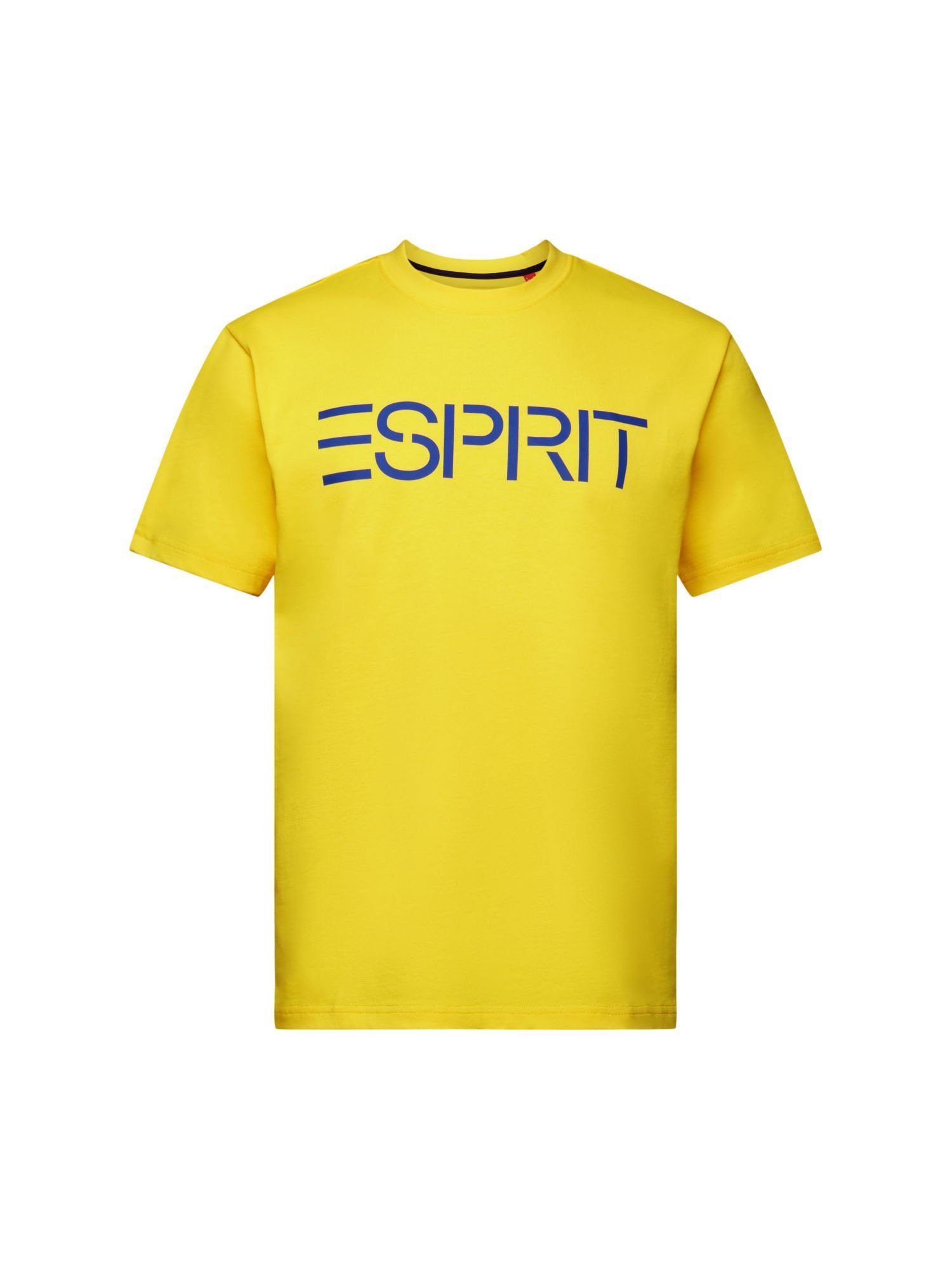 Esprit T-Shirt Unisex Logo-T-Shirt aus Baumwolljersey (1-tlg) YELLOW