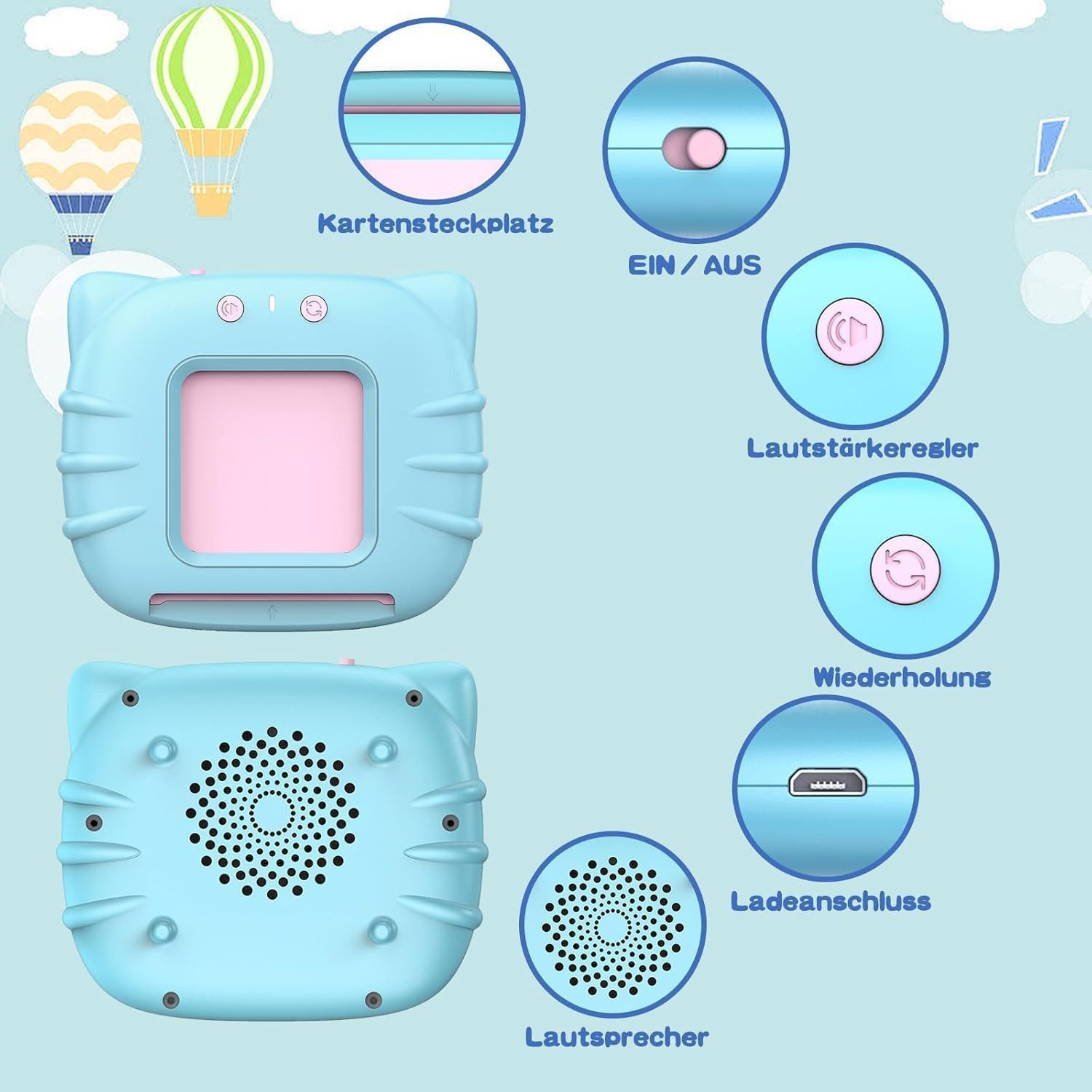 Ophy Lernspielzeug Sprechende Lernkarten für Kleinkinder – 224 Wörter, 12 Themen (Interaktives Lernspielzeug für Kleinkinder 2–4 Jahre), Sprechende Karten für Jungen & Mädchen