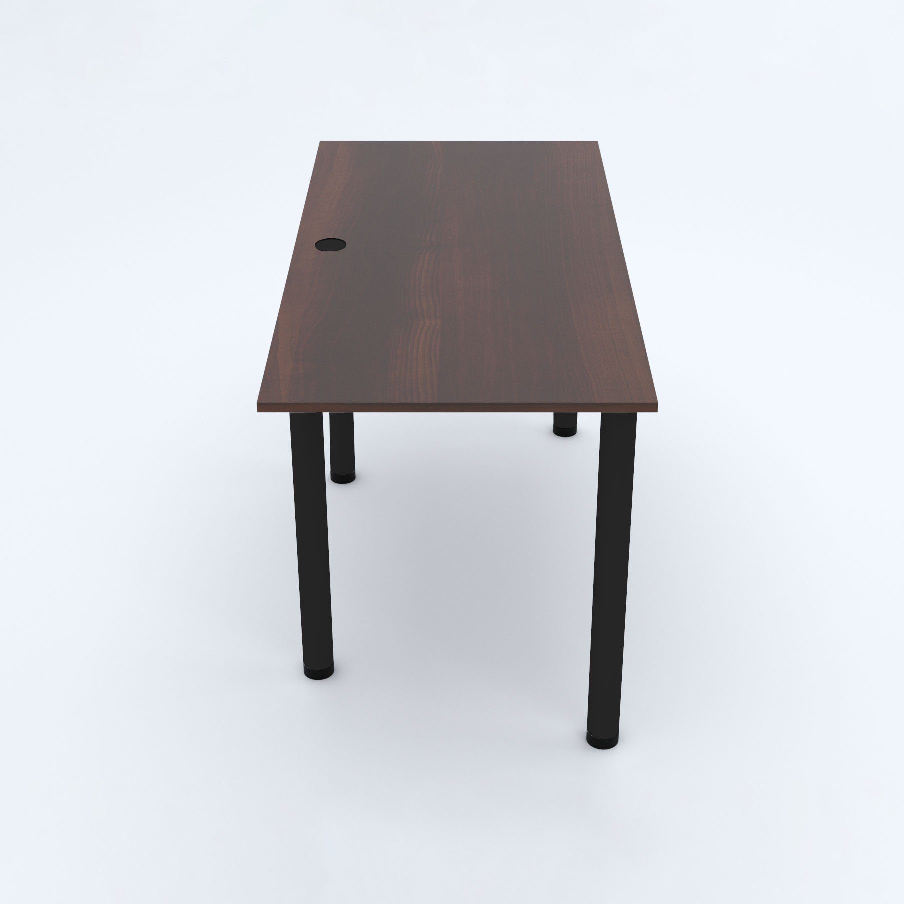 PVC Schreibtisch, 2mm AKKE Schreibtisch mit Kantenumleimung Walnuss Beinen schwarze