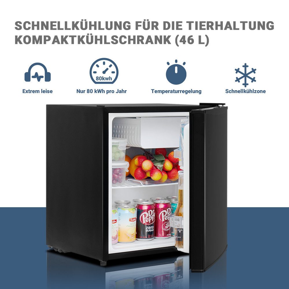 Smad Table Top Kühlschrank DSF-48B6E DSF-48B6E, 51 cm hoch, 45 cm breit, 6-stufigem Thermostat Kühlfach, 39 dB, für Schlafzimmer/Büro