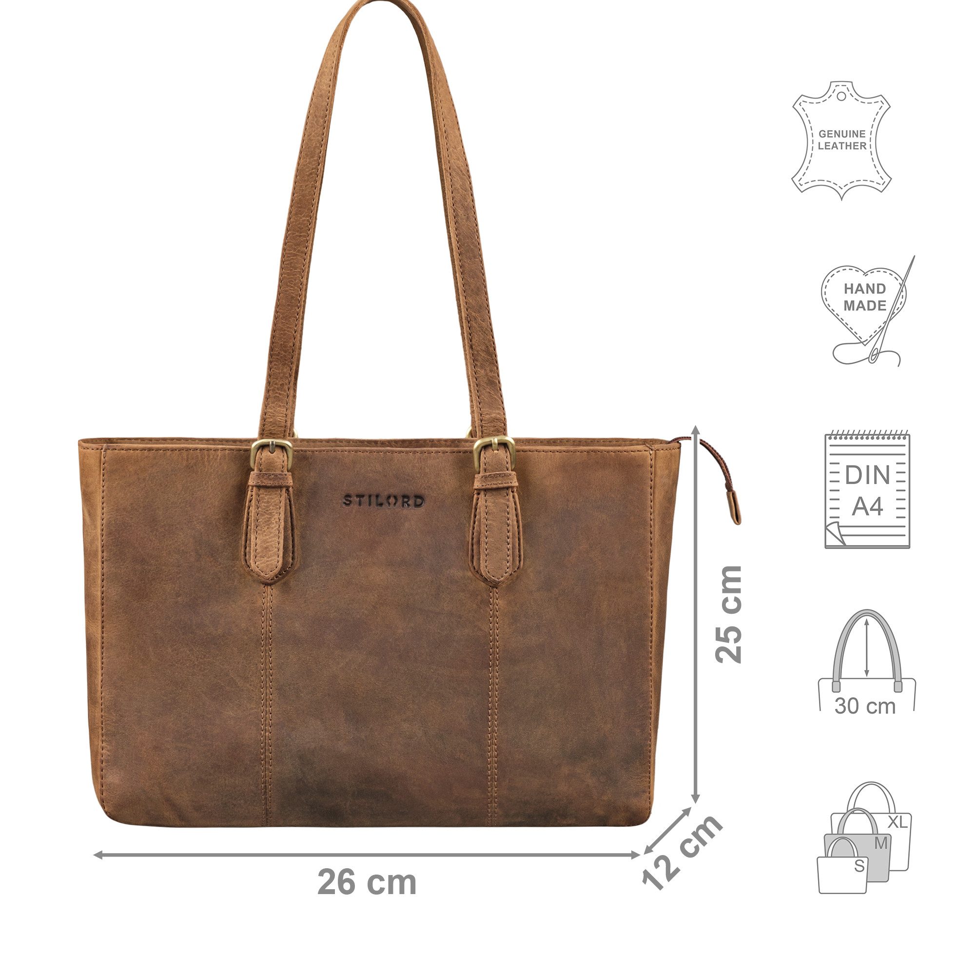 STILORD Handtasche "Rosalind" Damen Leder Handtasche Mittelgroß