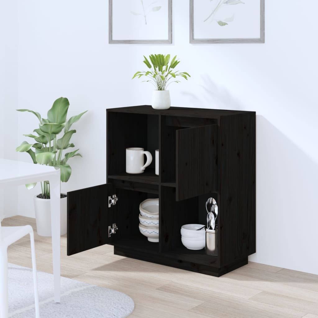vidaXL Sideboard Sideboard Schwarz 74x35x80 cm günstig online kaufen
