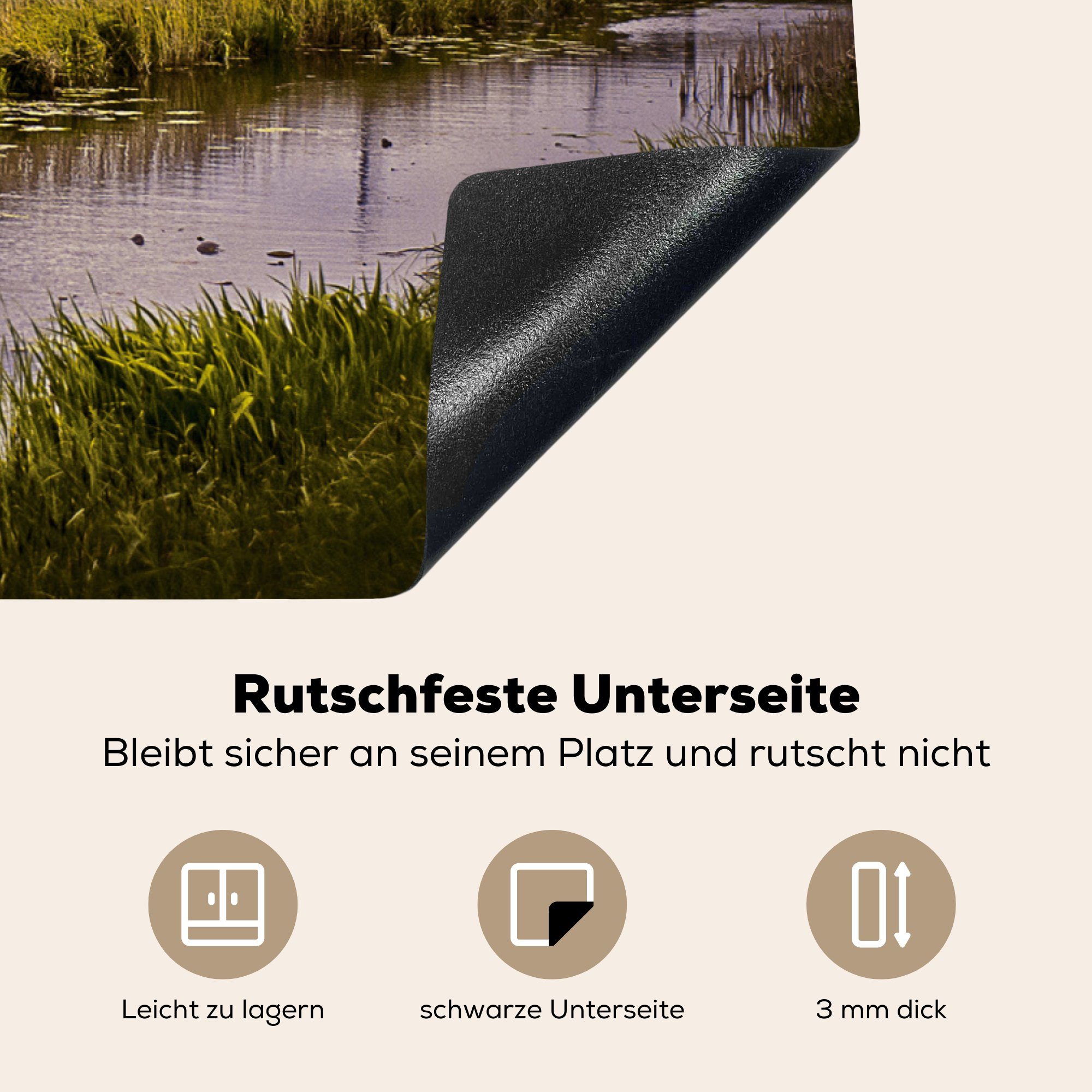 - Herdblende-/Abdeckplatte Schutz 81x52 MuchoWow tlg), - cm, Wasser, die für (1 Niederlande Vinyl, küche, Induktionskochfeld Mühle Ceranfeldabdeckung