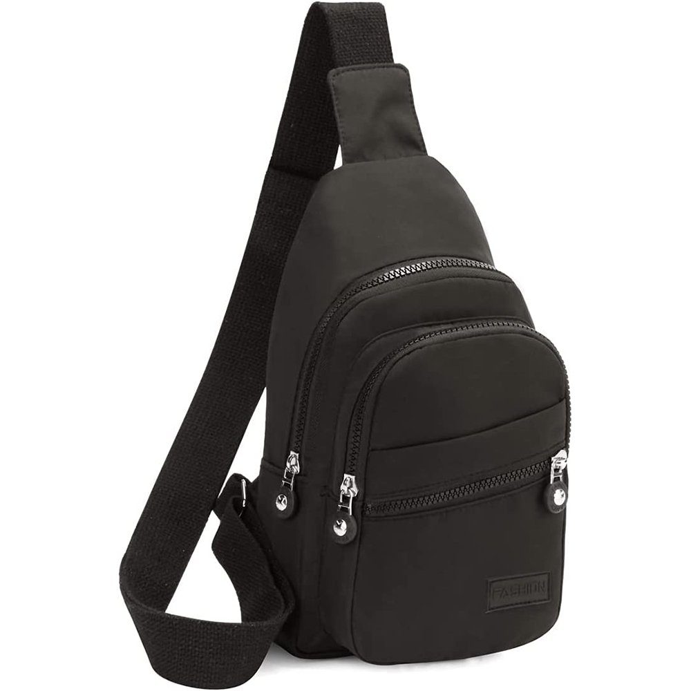 OKWISH Schultertasche Brusttasche Sling Schulter Rucksack Rucksäcke Crossbody Umhängetasche (Herren und Damen 30 x 17 x 11 cm, Geldgürtel, Sport, Sporttasche, Groß, Handytasche, Unisex, Anti-Diebstahl), für Outdoor Camping Reisen Wandern Radfahren Multipurpose Tagepacks