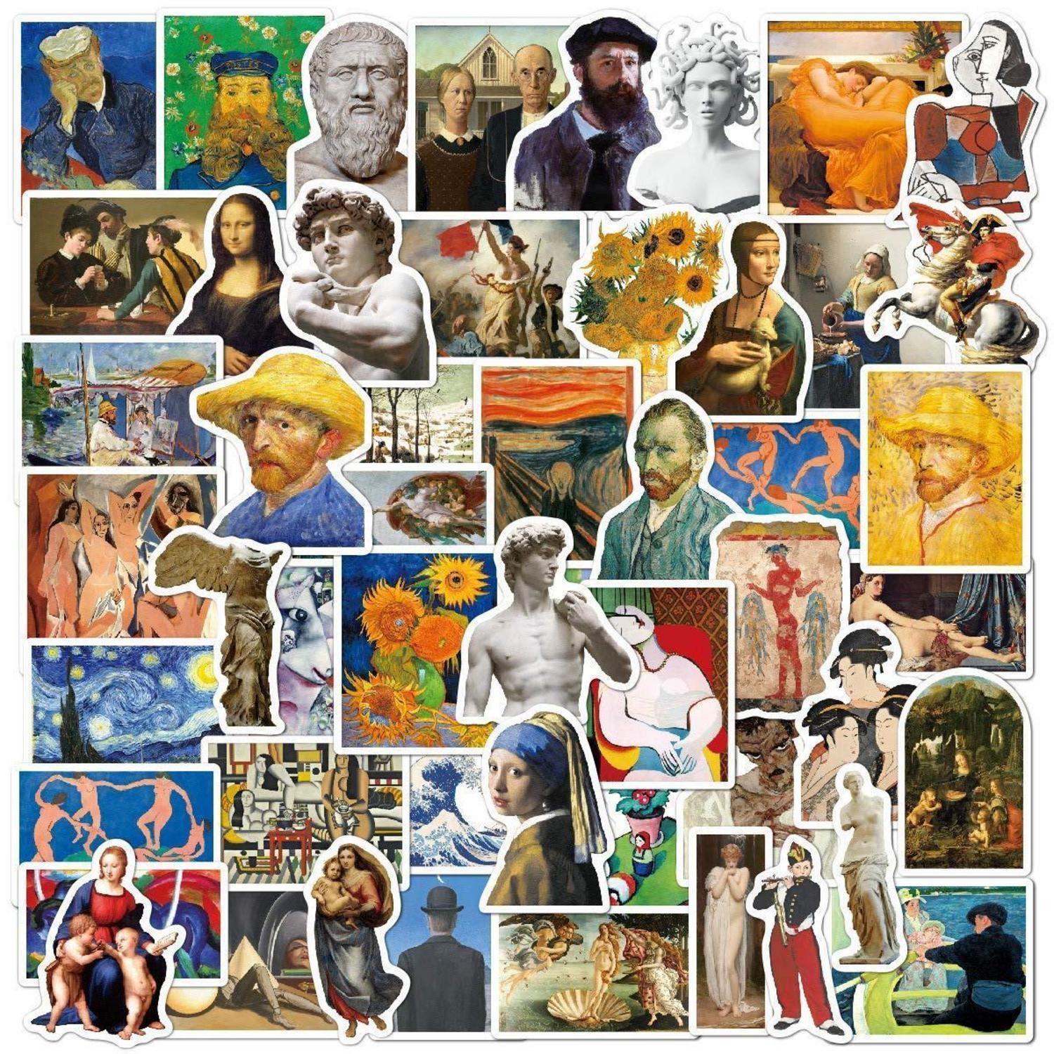 LuxusKollektion Aufkleber Van Gogh Ölfarben Aufkleber Set 50 Stück