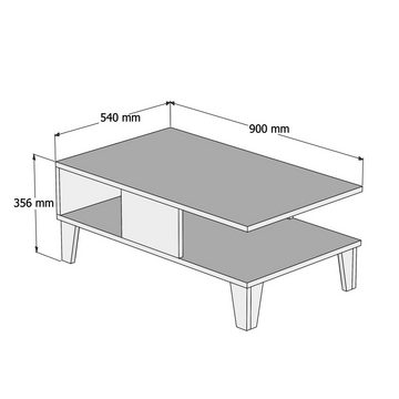 Skye Decor Couchtisch Sumer O2030BMS, Eiche, 35,6x90x54 cm