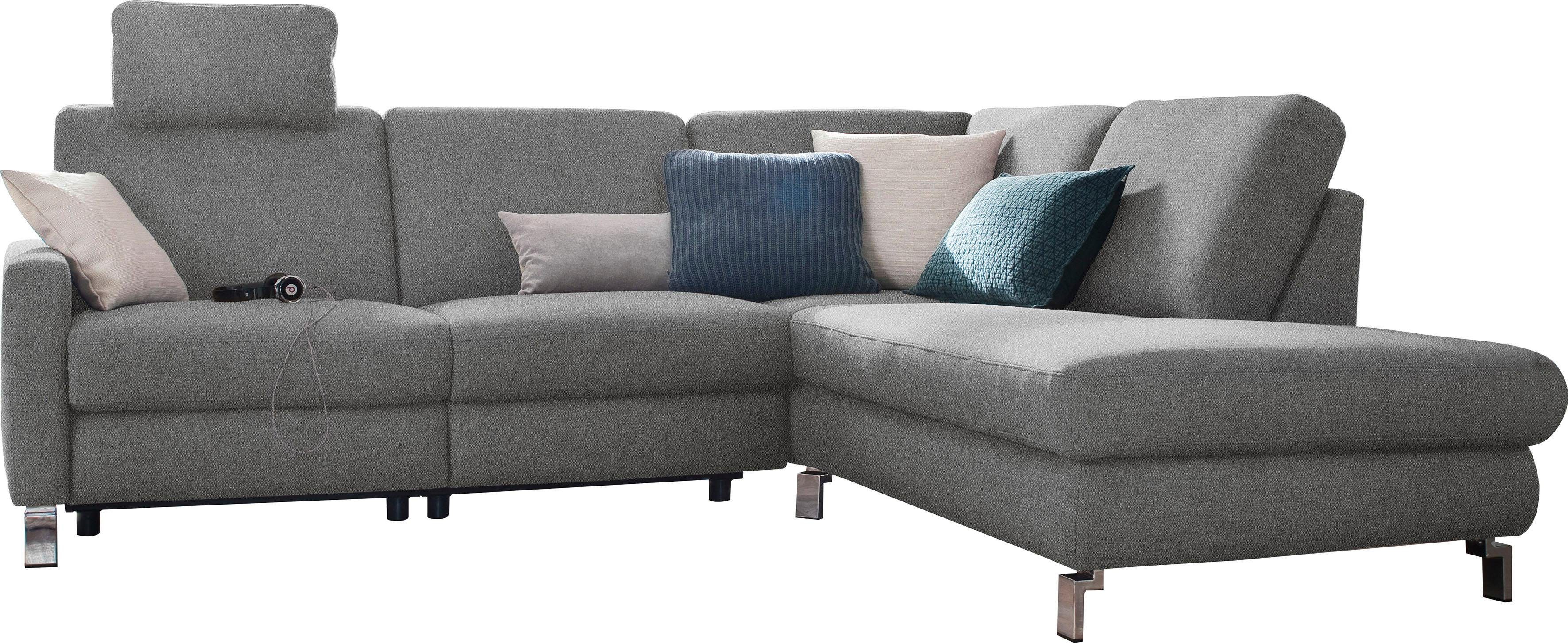 3C Candy Ecksofa Mainau modern und elegant, mit gutem Sitzkomfort, L-Form, wahlweise mit elektrischer Relaxfunktion, Federkern