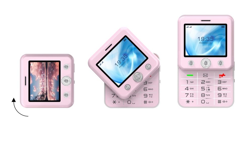 Onestyle Diamond Design-Mobiltelefon, Social-Media Funktionen, 4G, Dual-SIM Handy (Tik-Tok, Youtube, Facebook, Kamera)