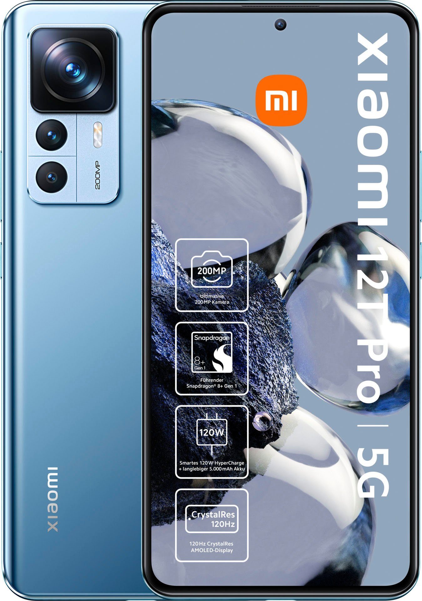 Xiaomi 12T Pro 8GB+256GB Smartphone (16,9 cm/6,67 Zoll, 256 GB Speicherplatz, 200 MP Kamera) Blue