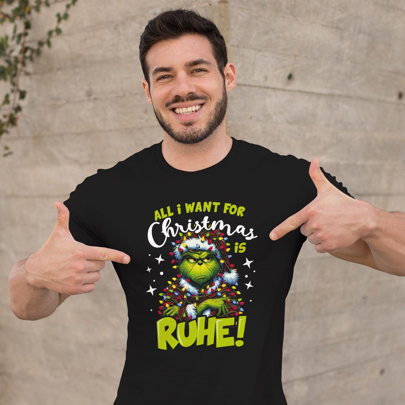 MoonWorks Print-Shirt Herren T-Shirt Weihnachten Ruhe Weihnachtsshirt Grinch mit Print